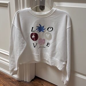 Scotch & Soda White Love Graphic Sweatshirt